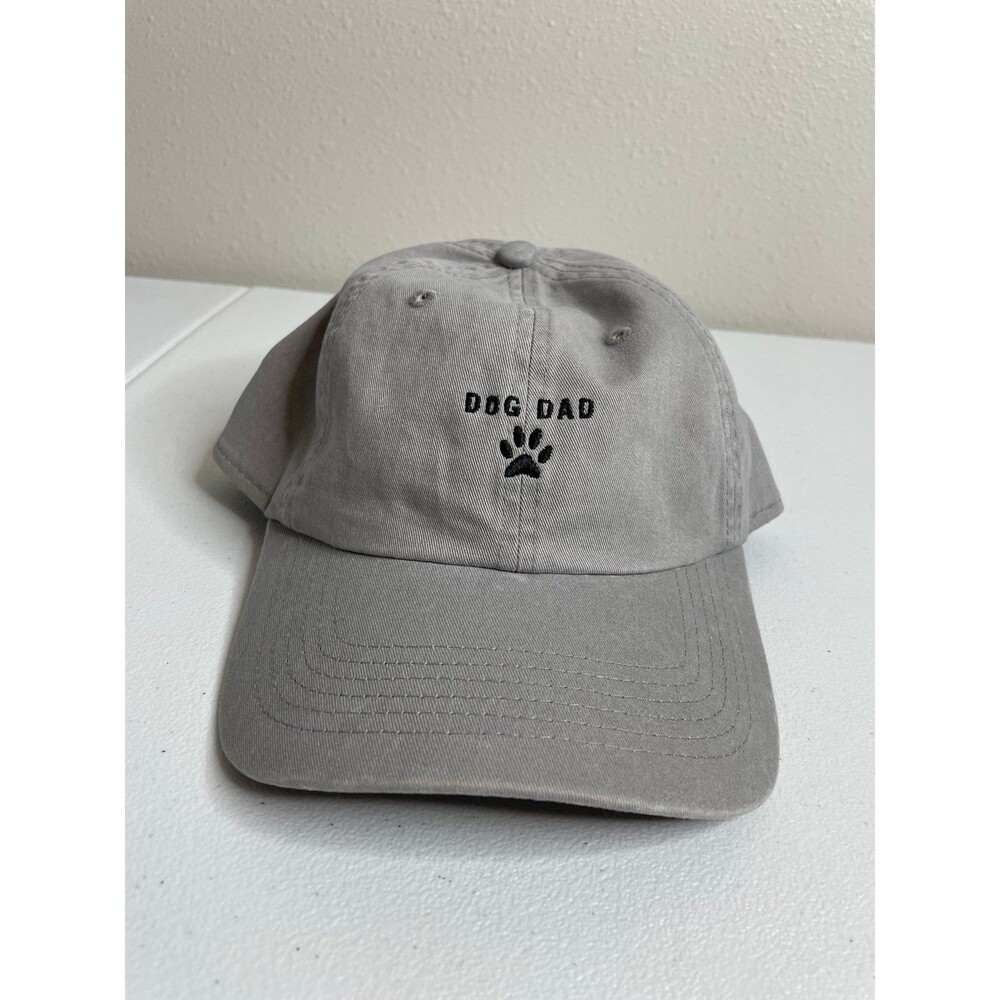 Dog Dad Embroidered Baseball Cap Gray Adjustable Dad Hat